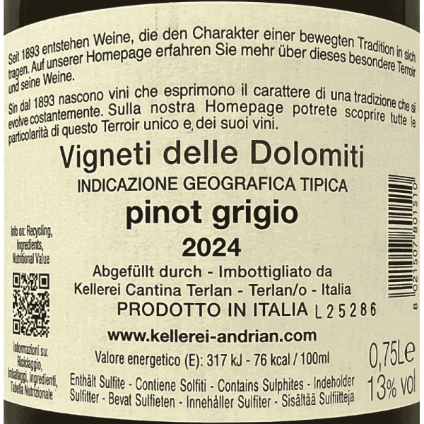 Pinot Grigio Alto Adige DOC 2024 -...