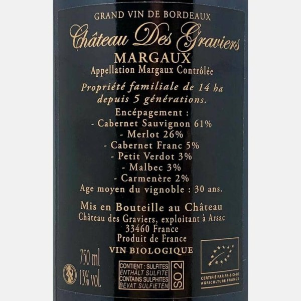 Margaux Rouge AOC 2014 Bio - Château...