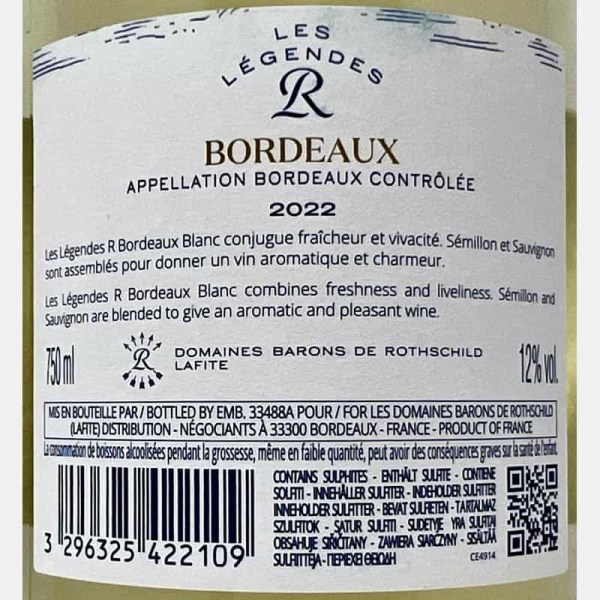 Les Légend R Blanc Bordeaux AOC 2022...