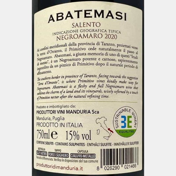 Negroamaro Abatemasi Salento IGP 2020...