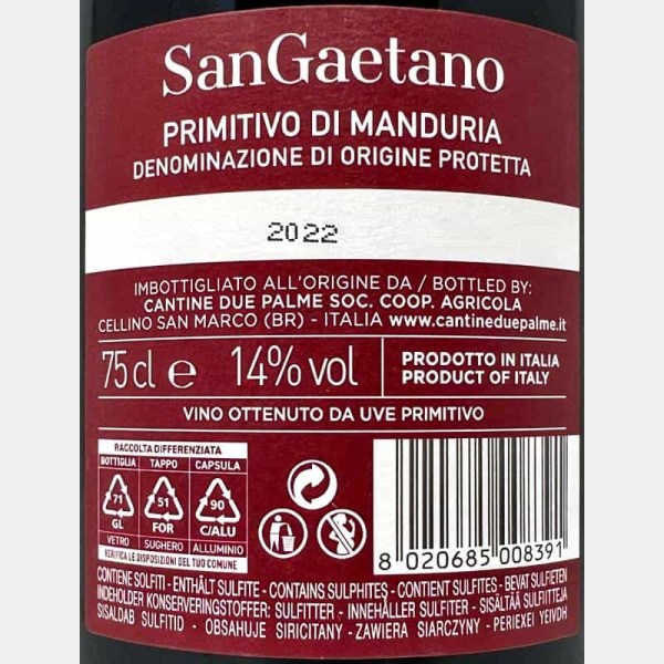 Primitivo di Manduria SanGaetano DOP...