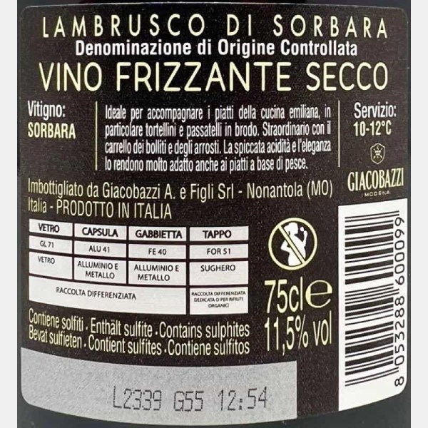 Lambrusco di Sorbara Bollino Oro Brut...