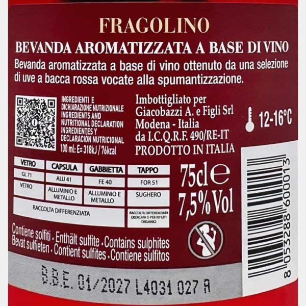 Spumante Fragolino 6 Dolce Delizioso...