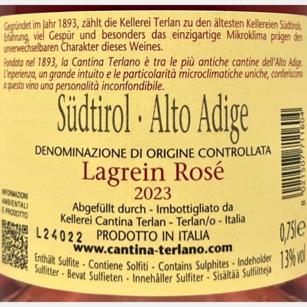 Lagrein Rosé Alto Adige DOC 2023 -...