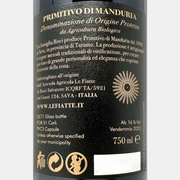 Primitivo di Manduria 16/20 DOP 2022...