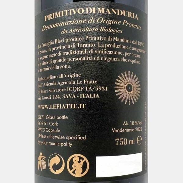 Primitivo di Manduria 18/20 DOP 2022...