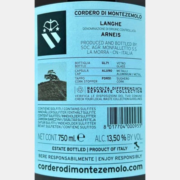 Arneis Langhe DOC 2023 - Cordero di...