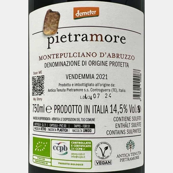 Montepulciano d’Abruzzo DOP 2021 Bio...