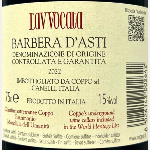 Barbera D'Asti L'Avvocata DOC 2022 -...