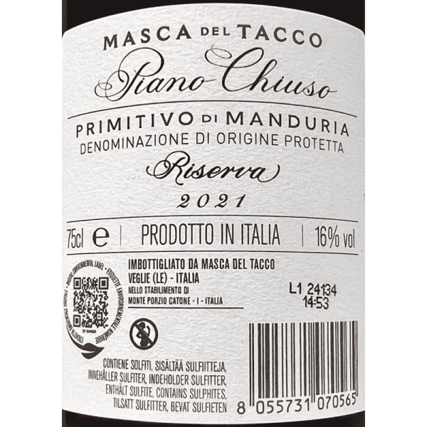 Primitivo di Manduria Riserva Piano...