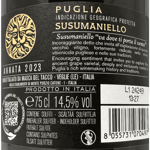 Susumaniello Puglia IGP 2023 - Masca...