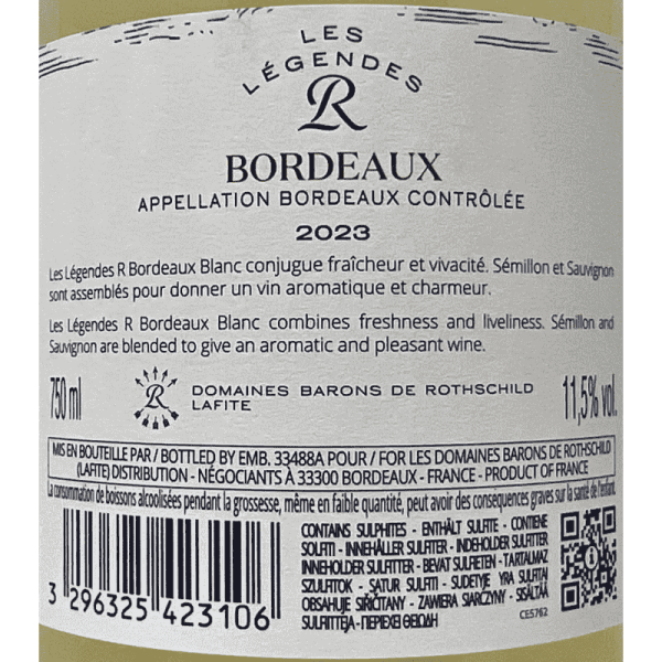 Les Légend R Blanc Bordeaux AOC 2023...