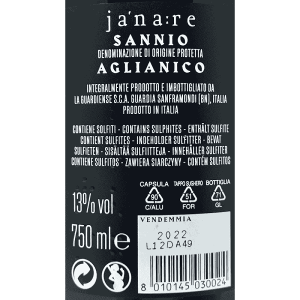 Aglianico Janare Sannio DOP 2022 - La...