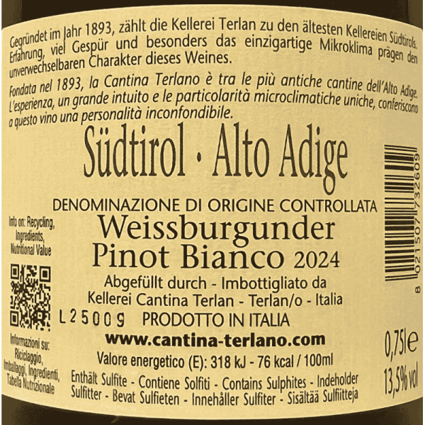 Weissburgunder Alto Adige DOC 2024 -...